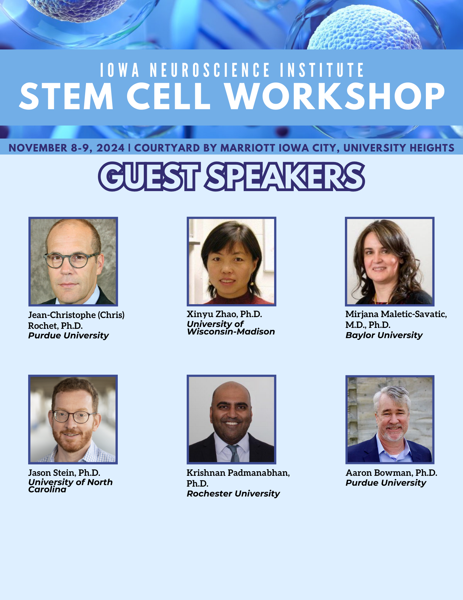 Stem Cell Workshop Guest Speakers
