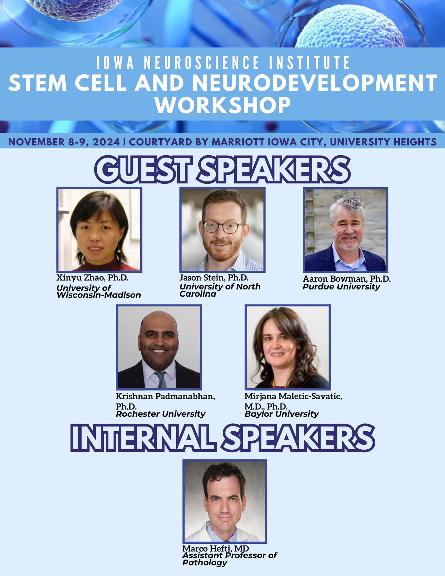 Stem Cell and Neurodevelopment Workshop Guest Speakers